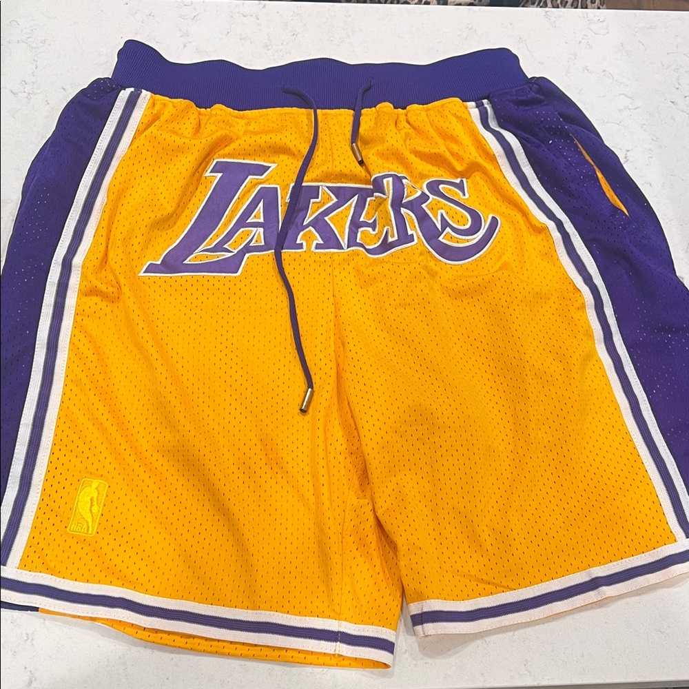 NBA Lakers Gold and Purple Athletic Shorts